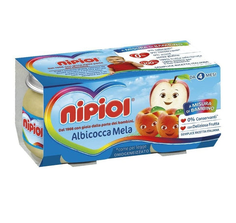 Nipiol Albicocca Mela glutenfreie Aprikose & Apfel Homogenisiert ab 4 Monaten 160g - Italian Gourmet
