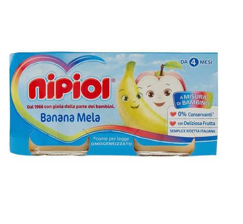 Nipiol Banana Mela glutenfreie Banane & Apfel Homogenisiert ab 4 Monaten 160g - Italian Gourmet