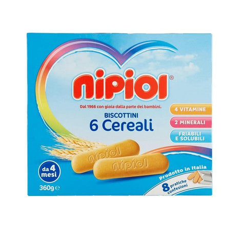 Nipiol Biscottini 6 Cereali Kinder Müsli Kekse 360 G. - Italian Gourmet