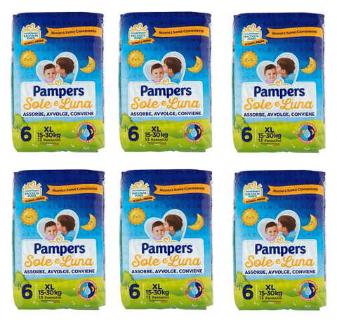 Pampers Pannolini Sole e Luna XL 15-30Kg 13 Windeln - Italian Gourmet