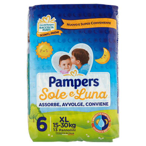 Pampers Pannolini Sole e Luna XL 15-30Kg 13 Windeln - Italian Gourmet