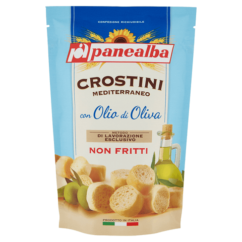 Panealba Crostini Mediterraneo con Olio di Oliva Croutons mit Olivenöl 100g - Italian Gourmet