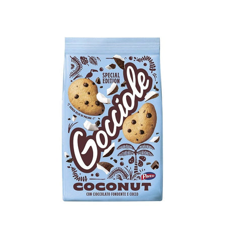 Pavesi Gocciole al Cocco Italienische Schokoladen- und Kokosnusskekse 320g - Italian Gourmet