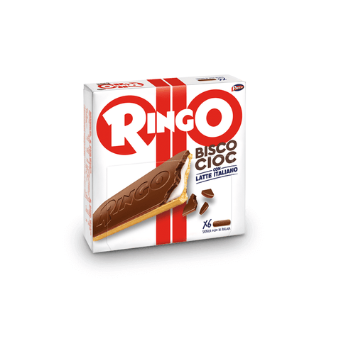 Pavesi Kekse Pavesi Ringo Bisco Cioc Latte Keks gefüllt mit Milchcreme und Milchschokolade bedeckt ( 6 x 27g ) 162g