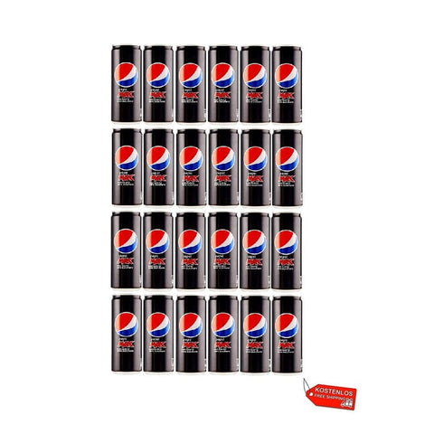 Pepsi Soft Drink Pepsi Cola Max Gusto Zero Zucchero Erfrischungsgetränk Zuckerfrei (24x330ml) Einwegdosen