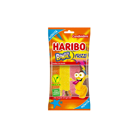 Perfetti bonbon Haribo Frizzy Bandz Karamell gommose alla frutta 200g