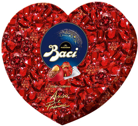 Perugina Pralinen Perugina Baci Cuore Amore e Passione Dolce e Gabbana LIMITED EDITION Gefüllte Pralinen mit Haselnüssen und Körner mit Himbeergeschmack 100g