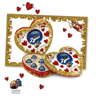 Perugina Pralinen Perugina Baci Cuore Classico Dolce e Gabbana CUPIDO Dunkle Schokolade Praline mit Haselnussfüllung Gluten-frei 100gr 8000300411881