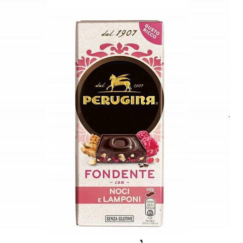 Perugina Cioccolato Fondente mit Noci e Lamponi Dunkle Schokolade mit Himbeeren und Haselnüssen (120 g) - Italian Gourmet