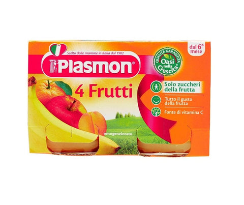 Plasmon 4 frutti Homogenisierte 4 Früchte aus 6 Monaten 6x2x104g - Italian Gourmet