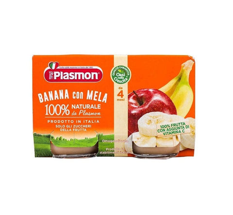 Plasmon Banana con Mela Homogenisierter Apfel & Banane ab 4 Monaten 6x2x104g - Italian Gourmet