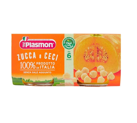 Plasmon Ceci e Zucca Homogenisierte Kichererbsen und Kürbis aus 8 Monaten 6x2x80g - Italian Gourmet