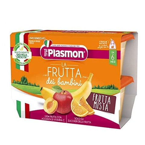 Plasmon La Frutta dei Bambini Frutta Mista ( 4 x 100g ) ab 6 Monaten Gemischte Frucht - Italian Gourmet