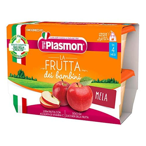 Plasmon La Frutta dei Bambini Mela Apfel ( 4 x 100g ) ab 4 Monaten - Italian Gourmet