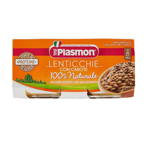 Plasmon Lenticchie e carote Homogenisierte Linsen & Karotten ab 8 Monaten 2x80g - Italian Gourmet