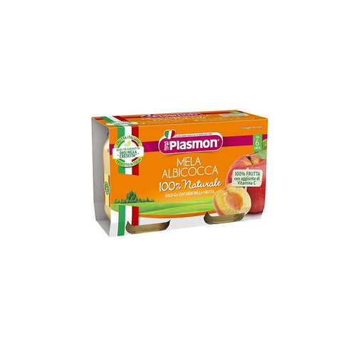 Plasmon Mela Albicocca Homogenisierte Apfel Aprikose aus 6 Monaten 2x104g - Italian Gourmet
