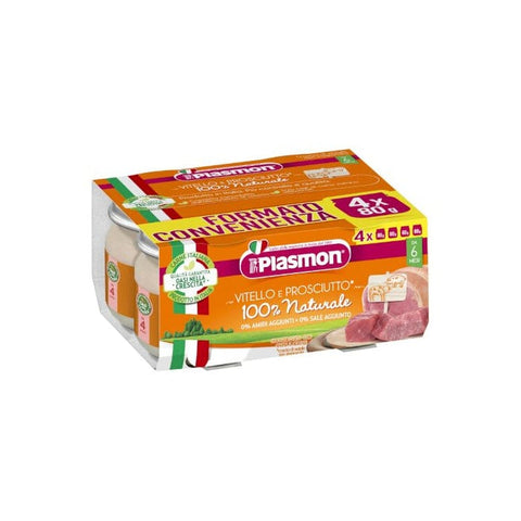 Plasmon homogenisiert Plasmon Vitello e Prosciutto homogenisiertes Kalbfleisch und Schinken (4X80g)