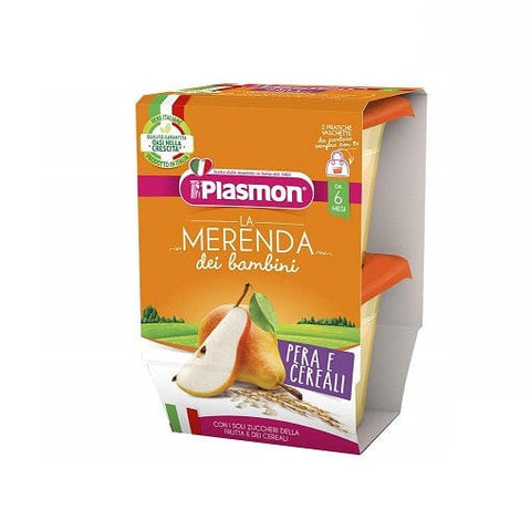 Plasmon La Merenda dei Bambini Pera e Cereali Birne und Getreide ( 2 x 120g ) ab 6 Monaten - Italian Gourmet