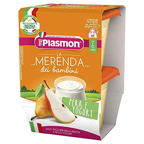 Plasmon La Merenda dei Bambini Pera e Yogurt Birne und Joghurt ( 2 x 120g ) ab 6 Monaten - Italian Gourmet