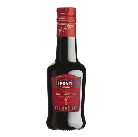 Ponti Aceto Balsamico Etichetta Rossa Balsamico Essig Glasflasche 250ml - Italian Gourmet
