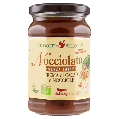 Rigoni di Asiago Nocciolata Bio senza latte Glutenfreier Kakao und Haselnusscreme (270 g) ohne Milch - Italian Gourmet