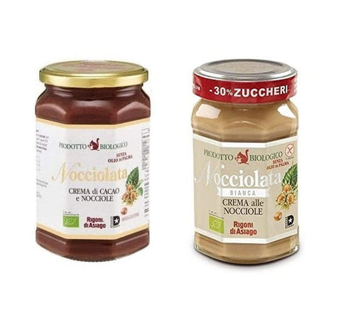 Testpackung Rigoni di Asiago Nocciolata BIO Schwarz-Weiß-Haselnuss- und Kakaocreme 2x270g - Italian Gourmet