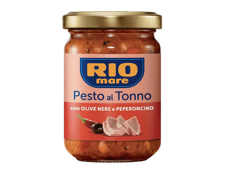 Rio Mare Kochsaucen & Pesto 1x130g Rio Mare Pesto al Tonno con Olive nere e Peperoncino Thunfischpesto mit schwarzen Oliven und Chili (130g)