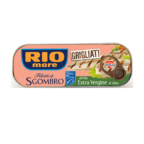 Rio Mare Filetti di Sgombro Grigliati all'olio extra vergine di oliva Gegrillte Makrelenfilets in nativem Olivenöl extra 120g - Italian Gourmet