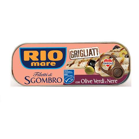 Rio Mare Filetti di Sgombro Grigliati con Olive Gegrillte Makrelenfilets mit Oliven 120g - Italian Gourmet