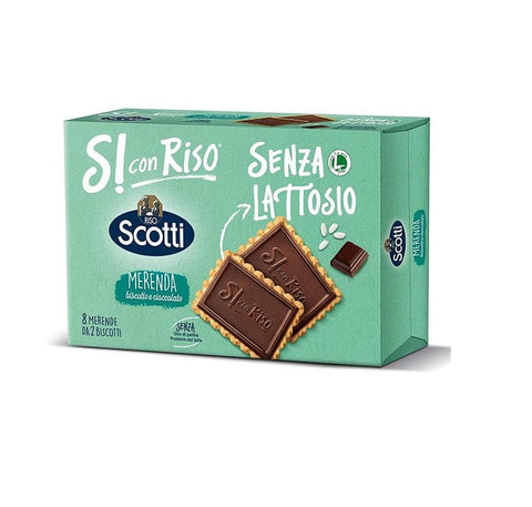 Riso Scotti Merenda Kekse mit laktosefreier dunkler Schokolade 200g - Italian Gourmet