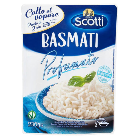 Riso Scotti Reis Riso Scotti Basmati Profumato Gedämpfter Fertigreis Parfümierter Basmati Reis in 2 Minuten Fertig 230g 8001860187018