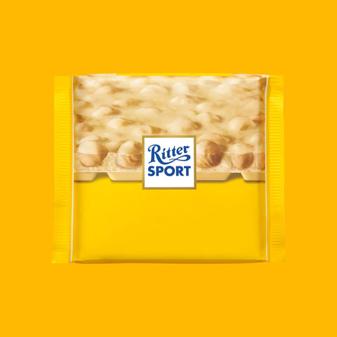 Ritter sport tavoletta cioccolato 1x100g Ritter Sport WEISSE Schokolade MIT GANZEN HASELNÜSSEN 4000417701008