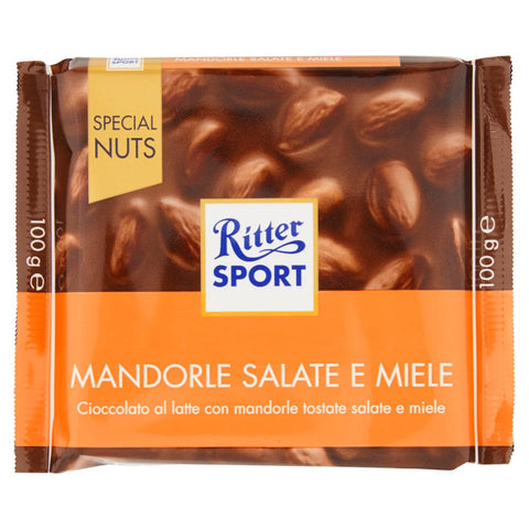 Ritter sport tavoletta cioccolato Copia del Ritter Sport Gesalzene Mandeln und Honig 100g