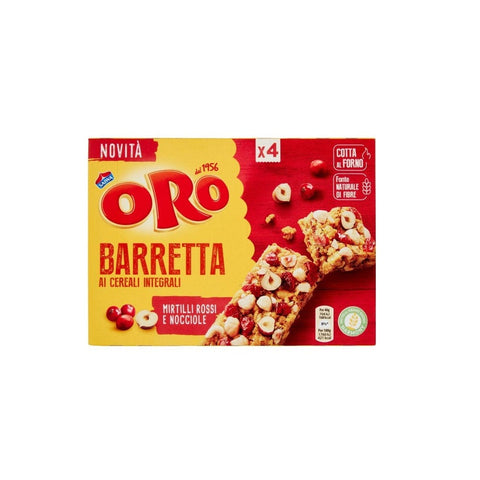 Saiwa Getreideriegel Oro Barretta mirtilli rossi e nocciole Riegel mit Preiselbeeren und Haselnüssen 160g (4 pieces)