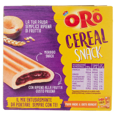 Saiwa Kekse Oro Saiwa Cereal Snack Prugna Müslikeks mit Pflaumenfüllung Kekse Biscuits 162g 7622201675035