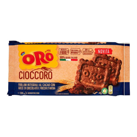 Saiwa Kekse Oro Saiwa Cruscoro Frollino Integrale al cacao con gocce di cioccolato Vollkornkekse mit Kakao und Schokoladenstückchen