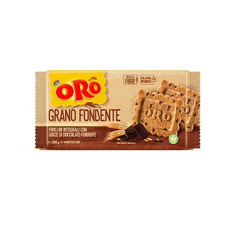 Saiwa Oro Grano Fondente Vollkorn Kekse mit dunklen Schokoladentropfen 300g - Italian Gourmet