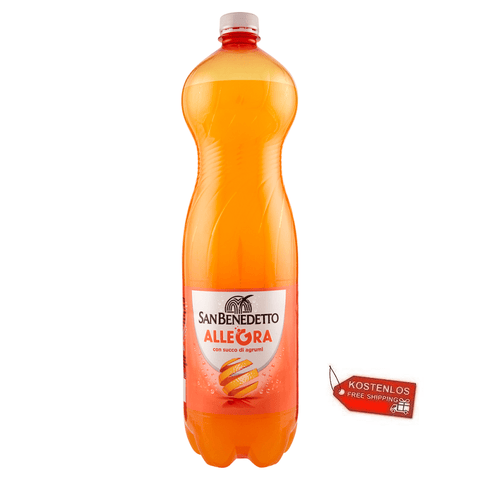 San Benedetto Soft Drink 12x San Benedetto Allegra Aranciata Italienisches Orangen-Erfrischungsgetränk Einweg PET 1,5Lt 8001620203026