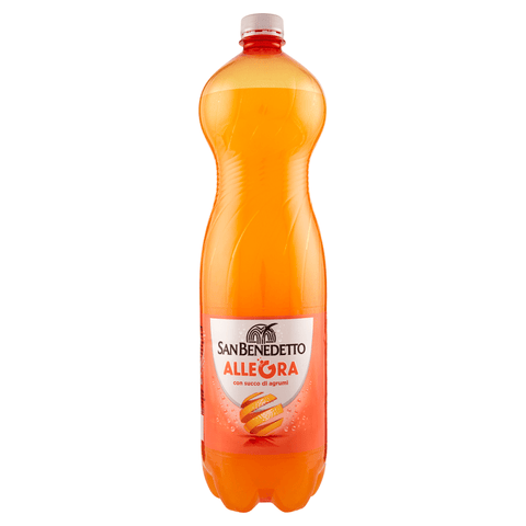 San Benedetto Soft Drink 6x San Benedetto Allegra Aranciata Italienisches Orangen-Erfrischungsgetränk Einweg PET 1,5Lt 8001620203026