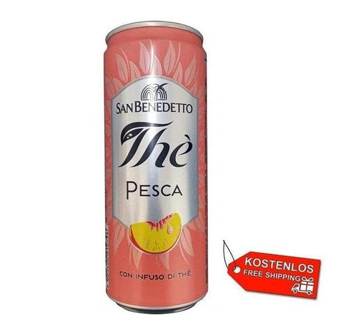 72x San Benedetto Thè alla Pesca Italienischer Pfirsich-Eistee 33cl Einwegdosen - Italian Gourmet