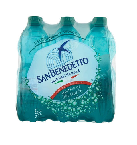San Benedetto Acqua Leicht sprudelndes Mineralwasser 6x500ml - Italian Gourmet