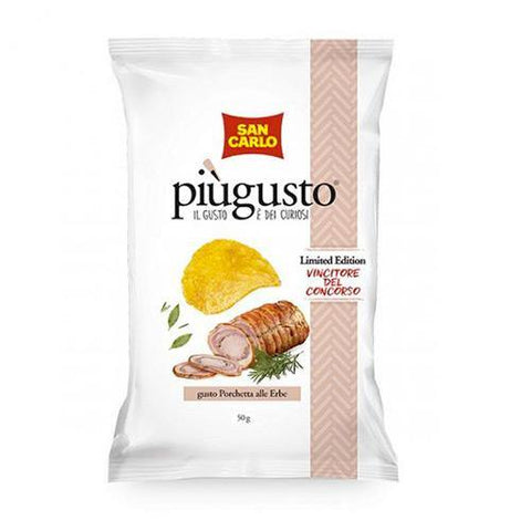 San Carlo Piùgusto Porchetta Chips mit Kräutern (10x50g) - Italian Gourmet