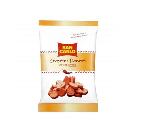 San Carlo Crostini dorati sapore vivace Paprikageschmack Croutons 75g - Italian Gourmet