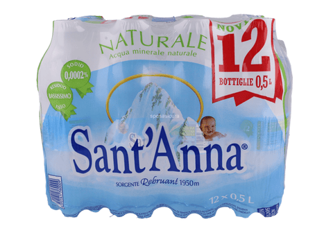 Sant'Anna Acqua Minerale Naturale Natürliches Mineralwasser wenig Natrium 12x05Lt - Italian Gourmet