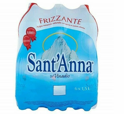 Sant'Anna Minerale Naturale Frizzante Vinadio Natürliches Mineralwasser 6 x 1,5 lt - Italian Gourmet