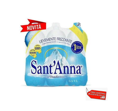 Sant'Anna Minerale Naturale Lievemente Frizzante Natürliches Mineralwasser 18x1Lt - Italian Gourmet