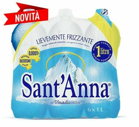 Sant'Anna Minerale Naturale Lievemente Frizzante Natürliches Mineralwasser 6x1Lt - Italian Gourmet