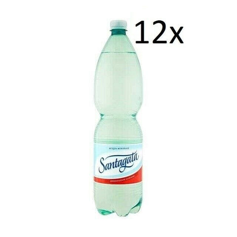 Santagata Acqua Minerale Effervescente Mineralwasser sprudelndes natürliches 12x1,5 lt - Italian Gourmet