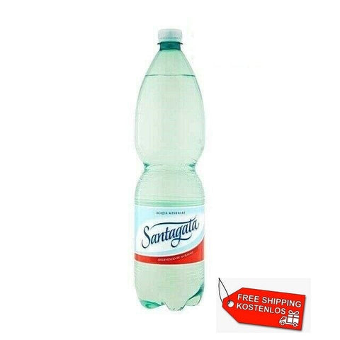 Santagata Acqua Minerale Effervescente Mineralwasser sprudelndes natürliches 18x1,5 lt - Italian Gourmet