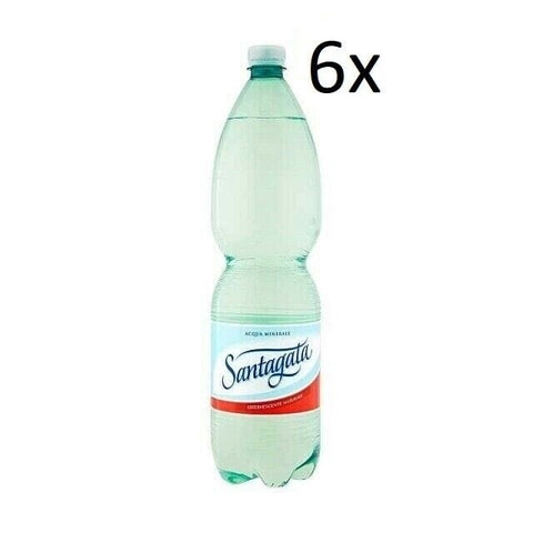 Santagata Brausemineralwasser Sprudelndes Mineralwasser natürlich 6x1,5 lt - Italian Gourmet